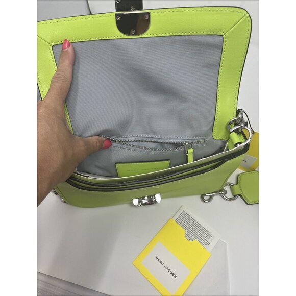 Marc Jacobs The J Green Glow Smooth Leather Shoulder Crossbody Handbag Purse - Picture 12 of 13